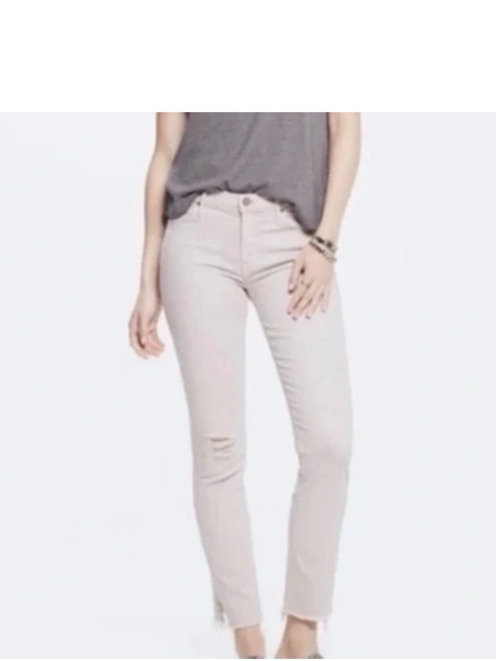 MOTHER The Rascal Ankle Snippet Jeans Pink Taupe Size 25 NWT